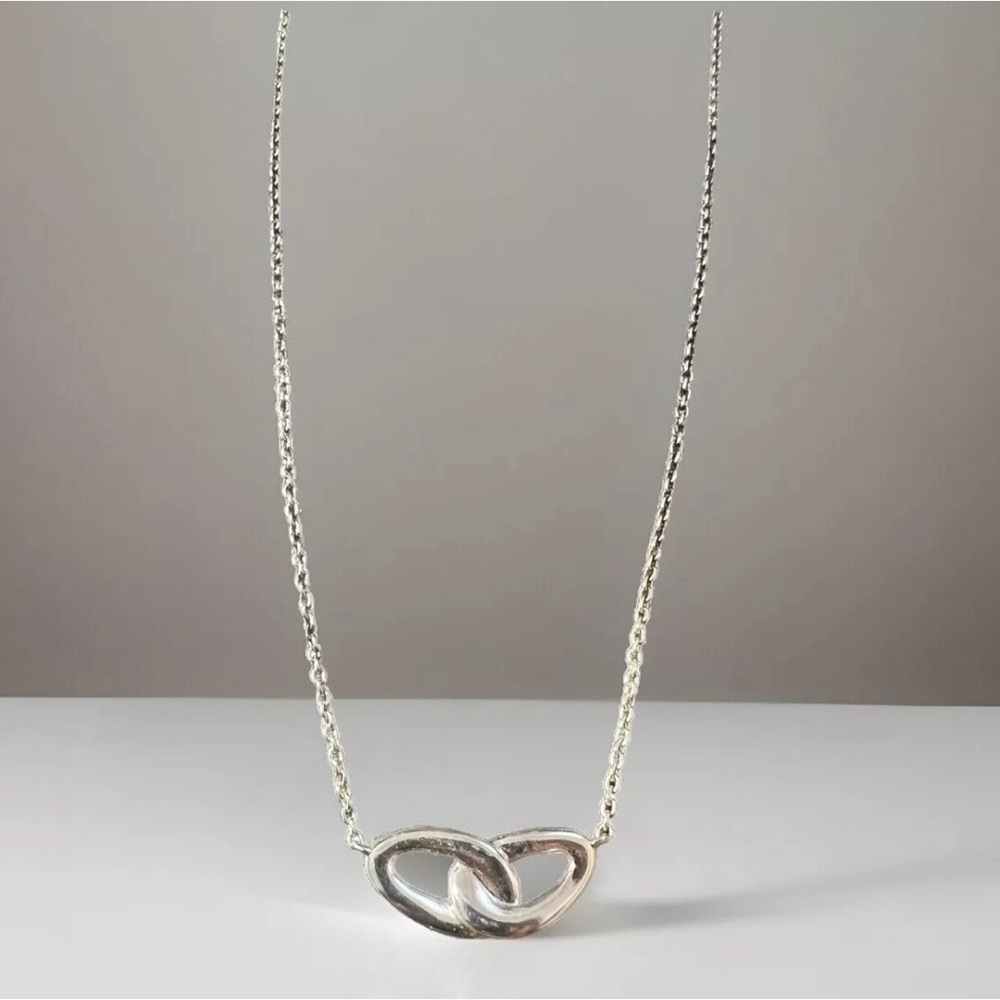 IPPOLITA 18K White Gold Plated Sterling Cherish Interlocking Link Necklace, 16"